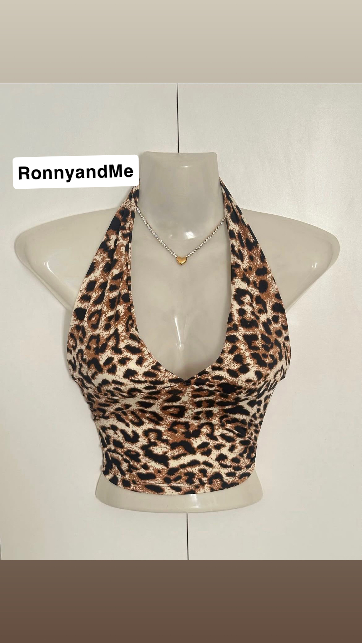 Cheetah Print Halter Neck Top